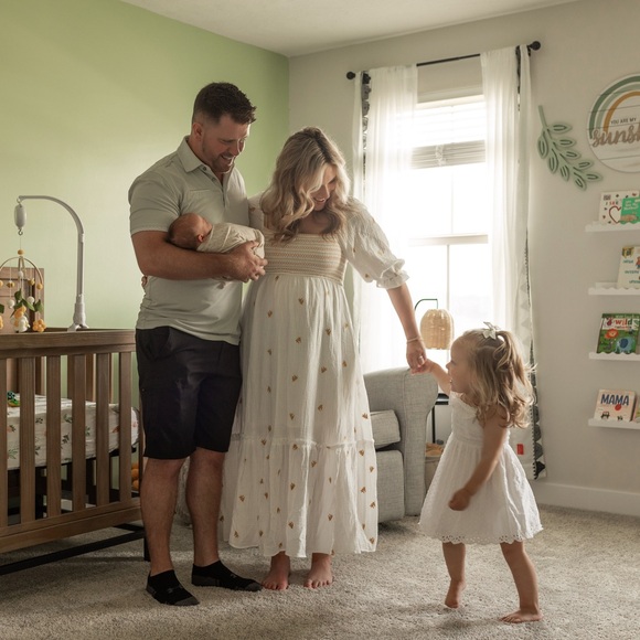 Pink Blush White and Yellow smocked Embroidered Dress - Picture 3 of 3